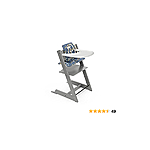 Tripp Trapp High Chair and Cushion with Stokke Tray - Storm Grey with Into The Deep - Adjustable, Convertible, All-in-One High Chair for Babies &amp; Toddlers - $271