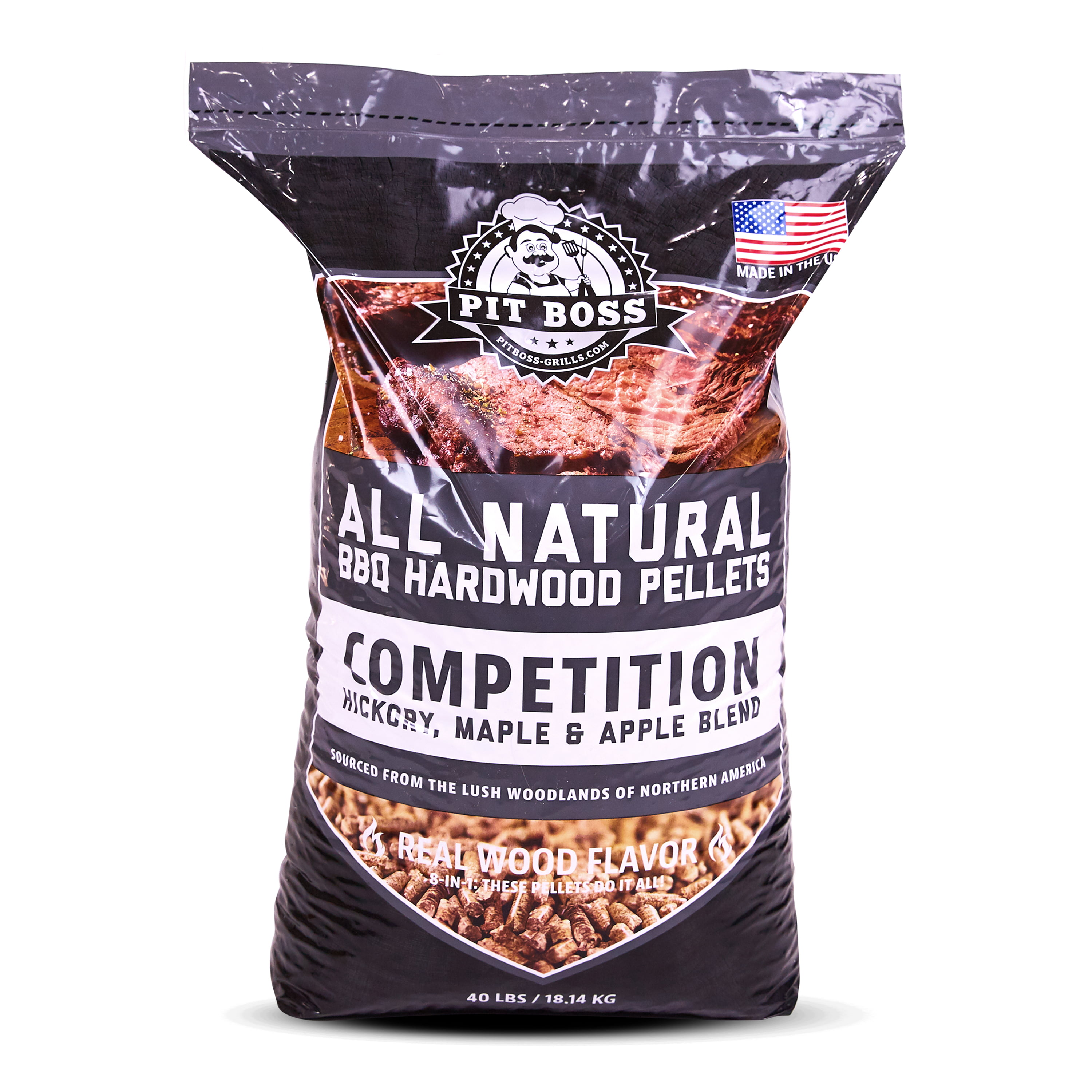 Pit Boss 100% All-Natural Hardwood Competition Blend BBQ Grilling Pellets, 40 Pound Bag - Walmart.com $14.97