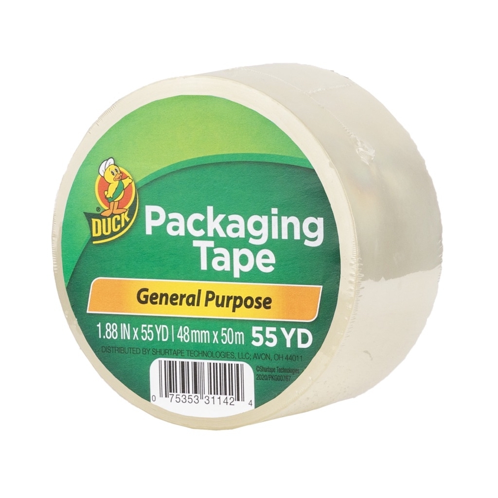 Duck Brand General Purpose Packaging Tape, 1.88 in. x 55 yd., Clear, 1 Roll - $2.08