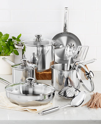 Tools of the Trade Stainless Steel 13-Pc. Cookware Set, Created for Macy's & Reviews - Cookware Sets - Macy's - $37.99