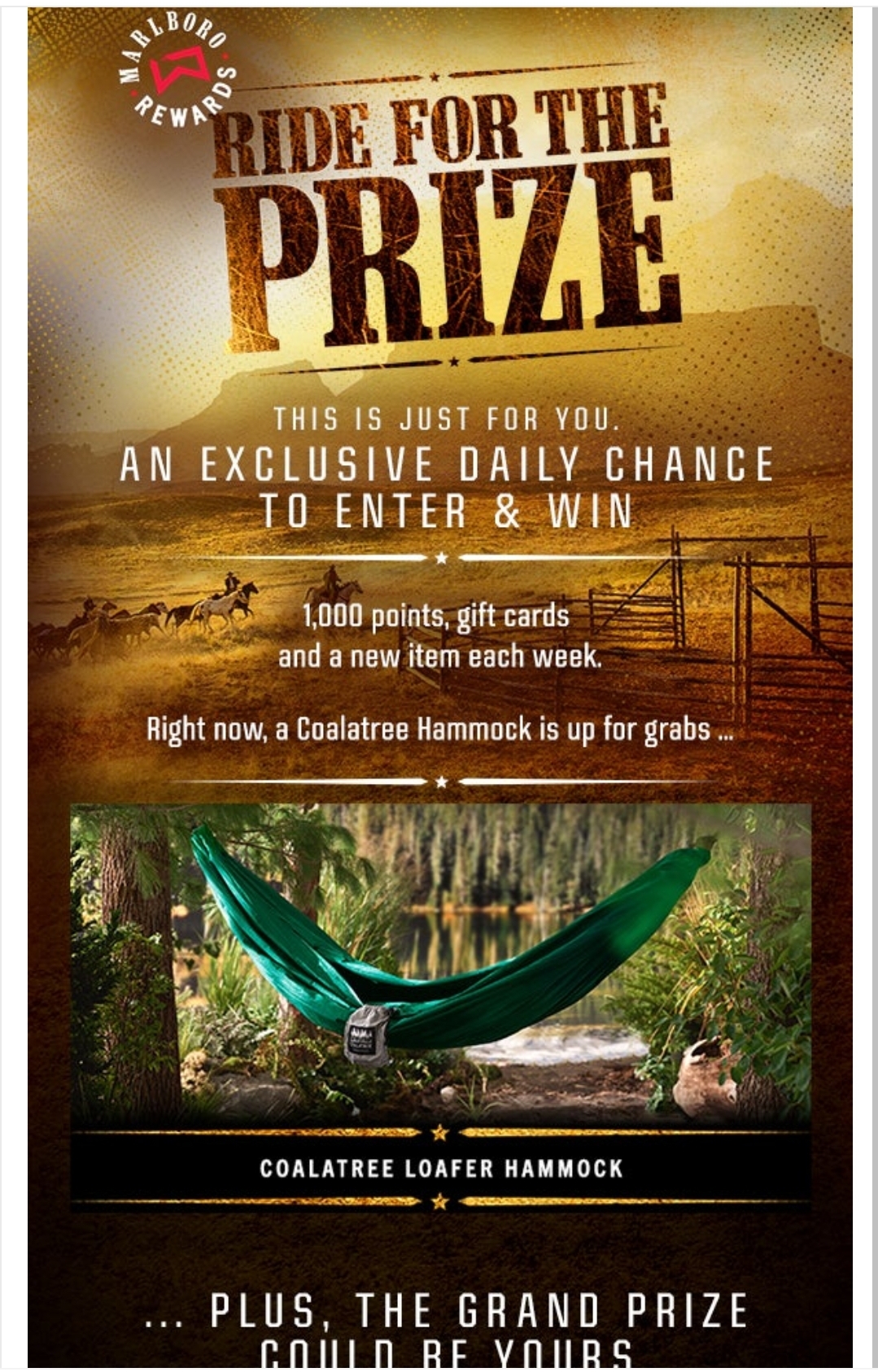 Marlboro Rewards Ride for the Prize Sweepstakes (select eligibility)