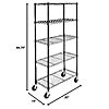 Amazon Basics 5-Shelf Adjustable, Heavy Duty Storage Shelving Unit on 4'' Wheel Casters, Metal Organizer Wire Rack, 30&amp;quot; L x 14&amp;quot; W x 64.75&amp;quot; H, Black $42.09 plus FS