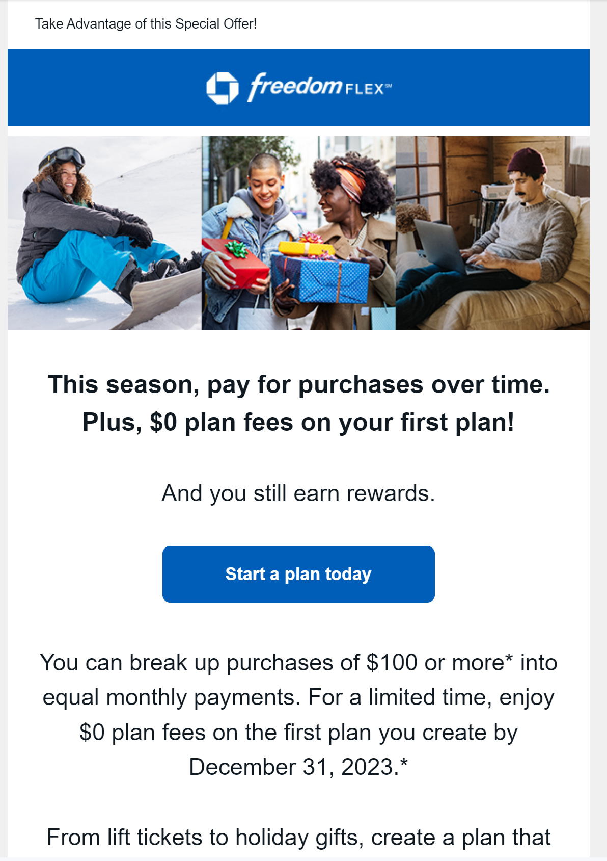 Select Chase Cardholders: 0% APR and $0 plan fees on your first plan!  over 6/12/18 months
