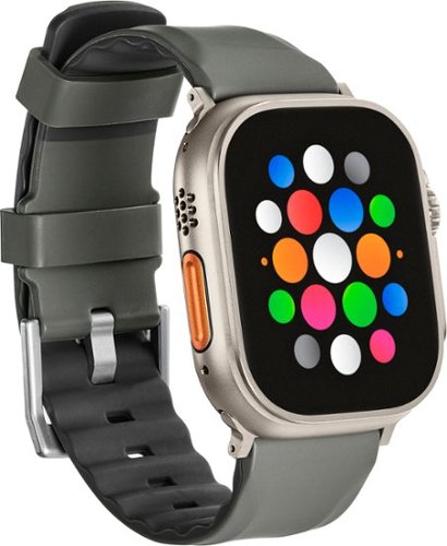 Platinum™ - Rugged Silicone Band for Apple Watch 42mm, 44mm, 45mm (Series 1-9) and Apple Watch Ultra Series 1-2 49mm - Green $9.99