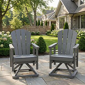 HDPE Outdoor Swivel Glider Rocking Chair Set of 2 $290.99