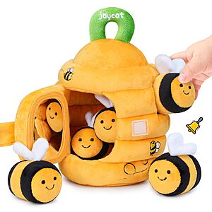 JoyCat Baby Toys 6-12 Months - Soft Baby Beehive with 5 Sensory Bees