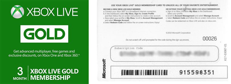 xbox gold card codes