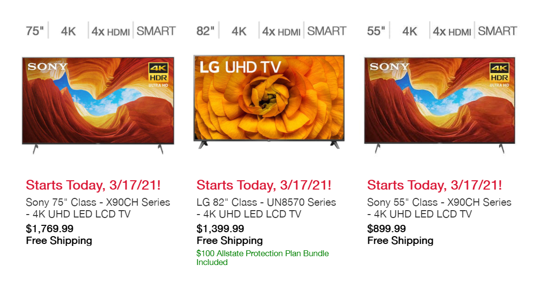 Costco Members 75" Sony XBR75X90CH Series 4K UHD LED Smart TV 1770