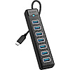 ORICO Type C to 7-Port USB 3.0 HUB Splitter 5Gbps Ultra-Slim Data USB HUB Portable Compact for PC Phone Mac iPad MacBook Pro Black for $7.99