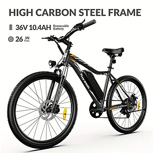 5TH WHEEL Adult Electric Bicycle, 26-inch Wheels, Front Fork Shock Absorber, 700w Peak Motor, Perfect Urban Off-road for $357.20