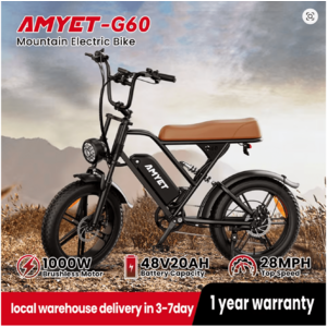 AMYET V9-G60 Adults Electric Bike 1000W Motor Bicycle 48V 20AH 20“ Tire Ebike Electric E Bikes Mountain Moped Ebikes For Men for $477.40 with code - USLS60