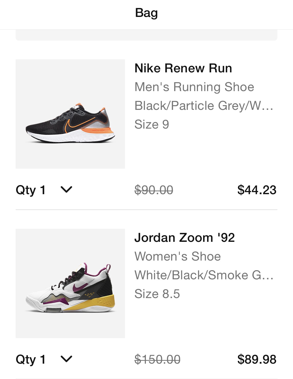 NIKE : Take An Extra 25% OFF Select Styles That Rarely Go On Sale.Nike Renew Run $44. Jordan Zoom '92 $89.98.And many others. F/S. Apparel As Well.