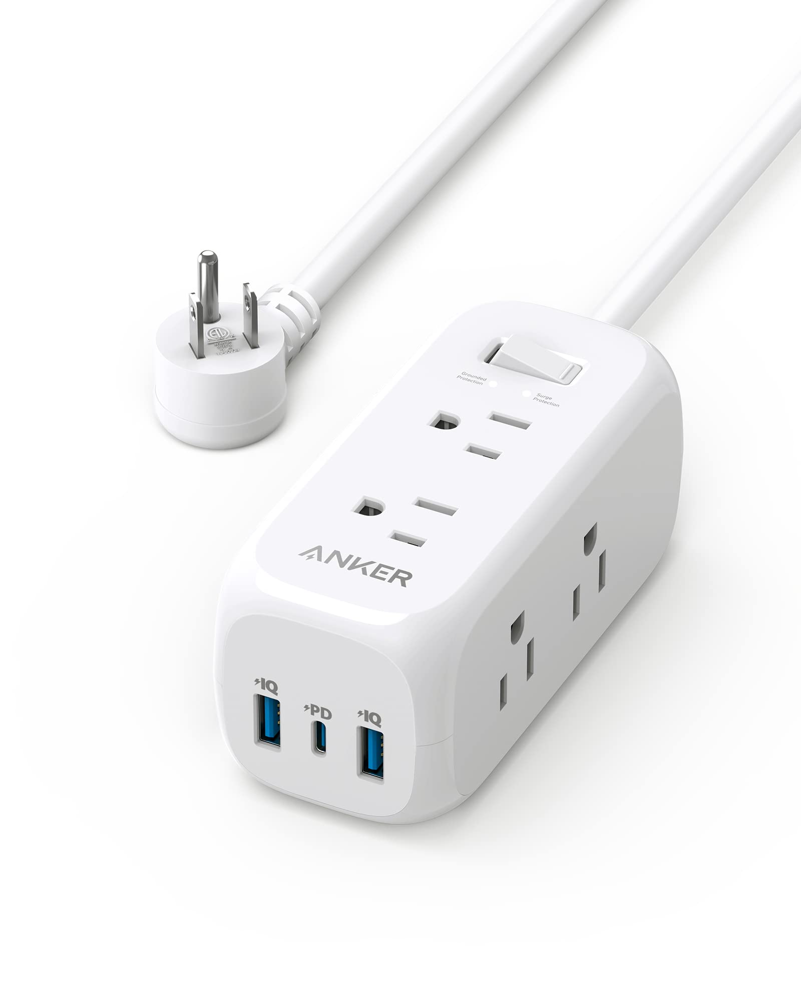 31% Off Anker USB C Power Strip Surge Protector 6 Outlets and 20W Power Delivery $17.99