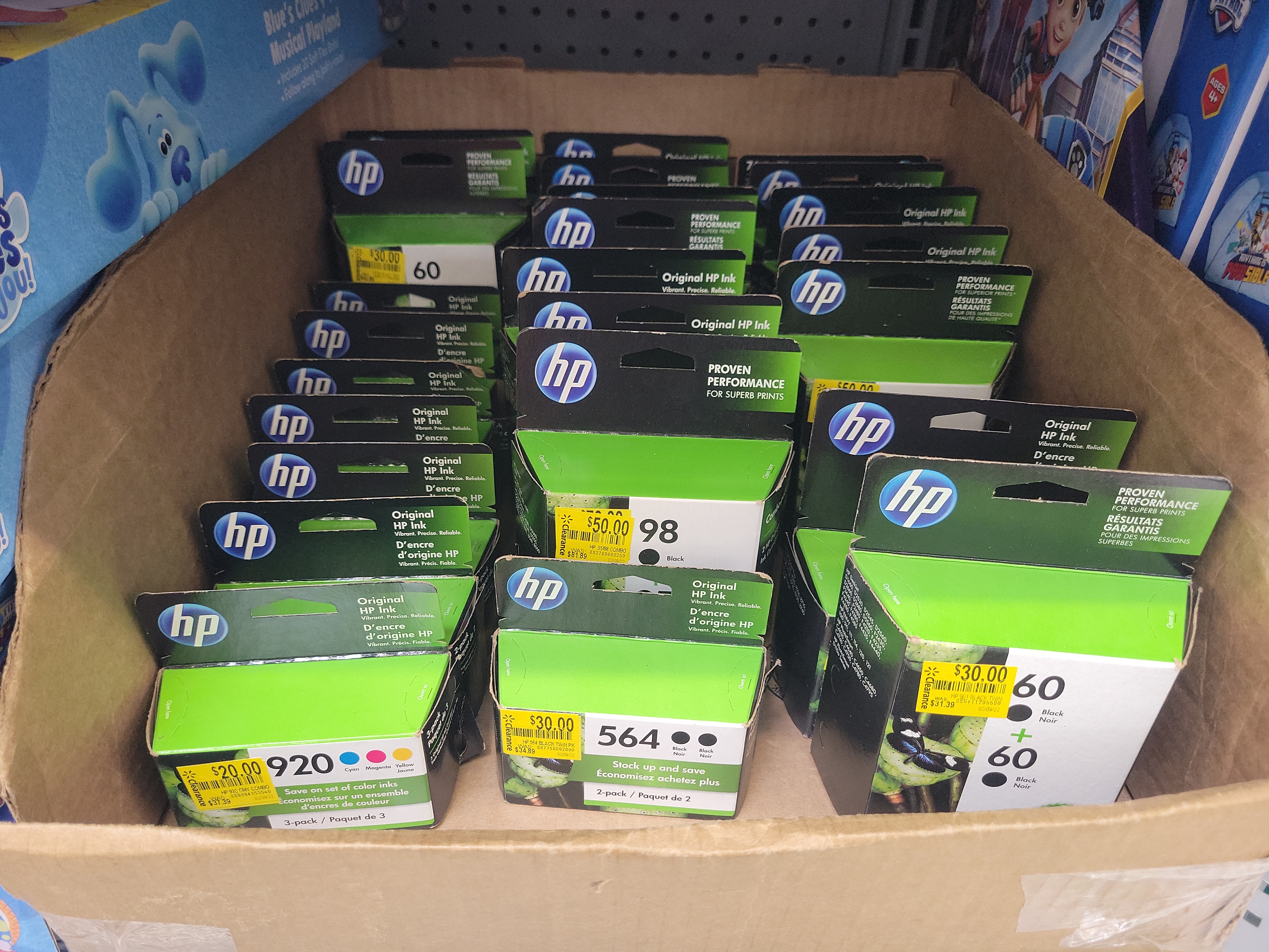 YMMV Walmart Various HP Ink on clearance as low as $20
