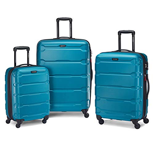 Samsonite Omni PC Hardside Expandable Luggage with Spinner Wheels, Caribbean Blue, 3-Piece Set (20/24/28) $299