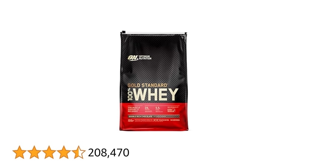 Optimum Nutrition Gold Standard 100% Whey Protein Powder, Double Rich Chocolate, 10 Pound (Packaging May Vary) - $107.99
