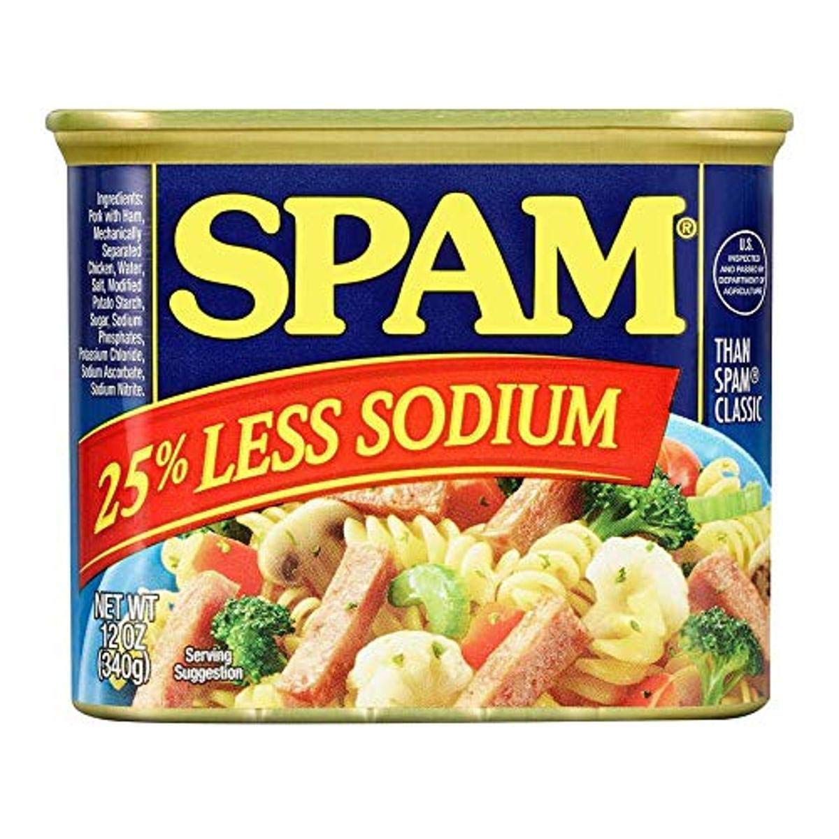 SPAM Less Sodium, 12 Oz (Pack Of 12) - $30.02 at Amazon