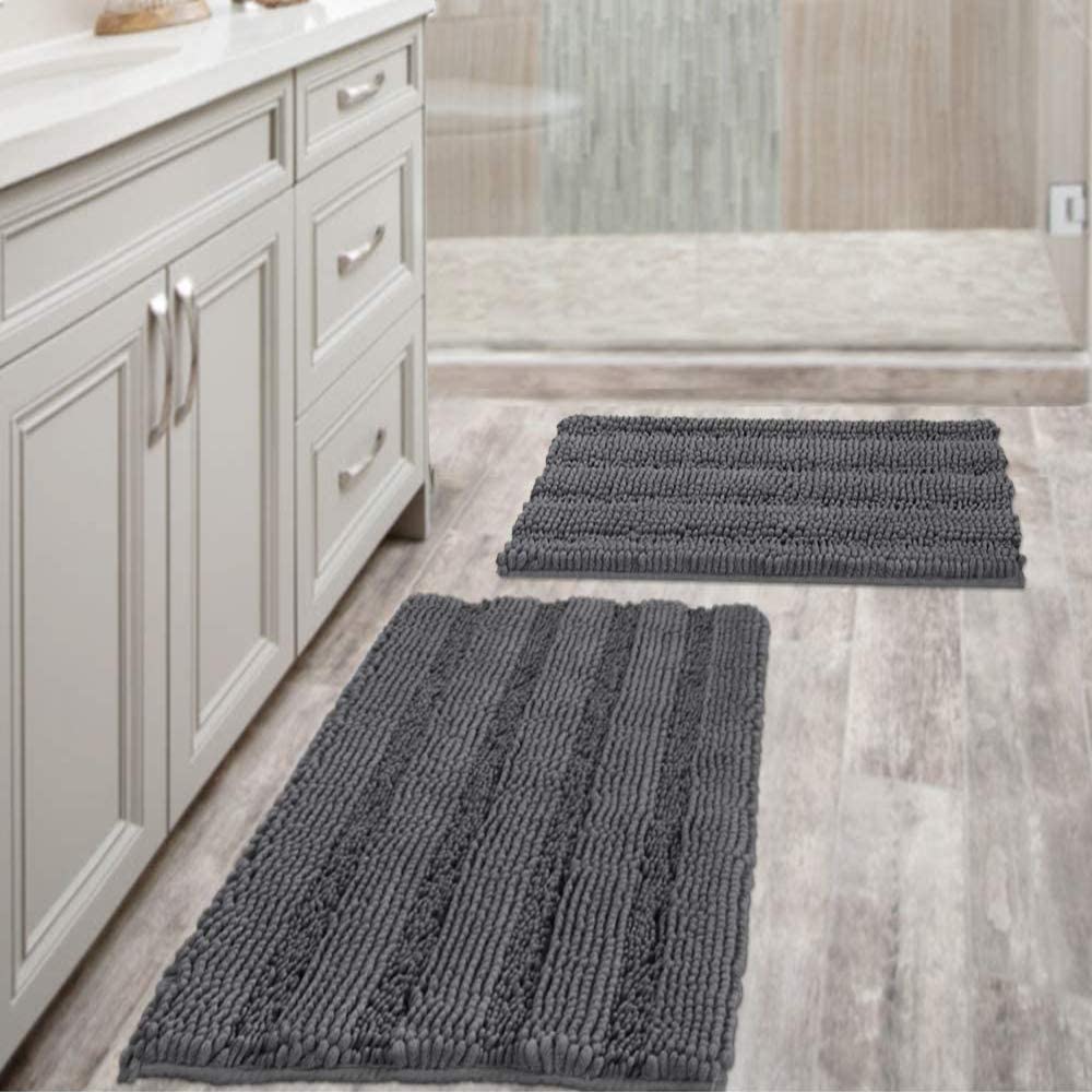 Microfiber Chenille Non-Slip Bath Mat 2-Pack $19 fsss