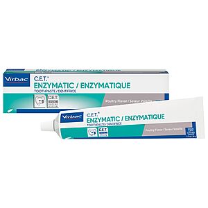 Virbac C.E.T. Enzymatic Toothpaste, Eliminates Bad Breath by Removing Plaque & Tartar Buildup, Best Pet Dental Care Toothpaste, Poultry Flavor, 2.5 oz tube $7.14