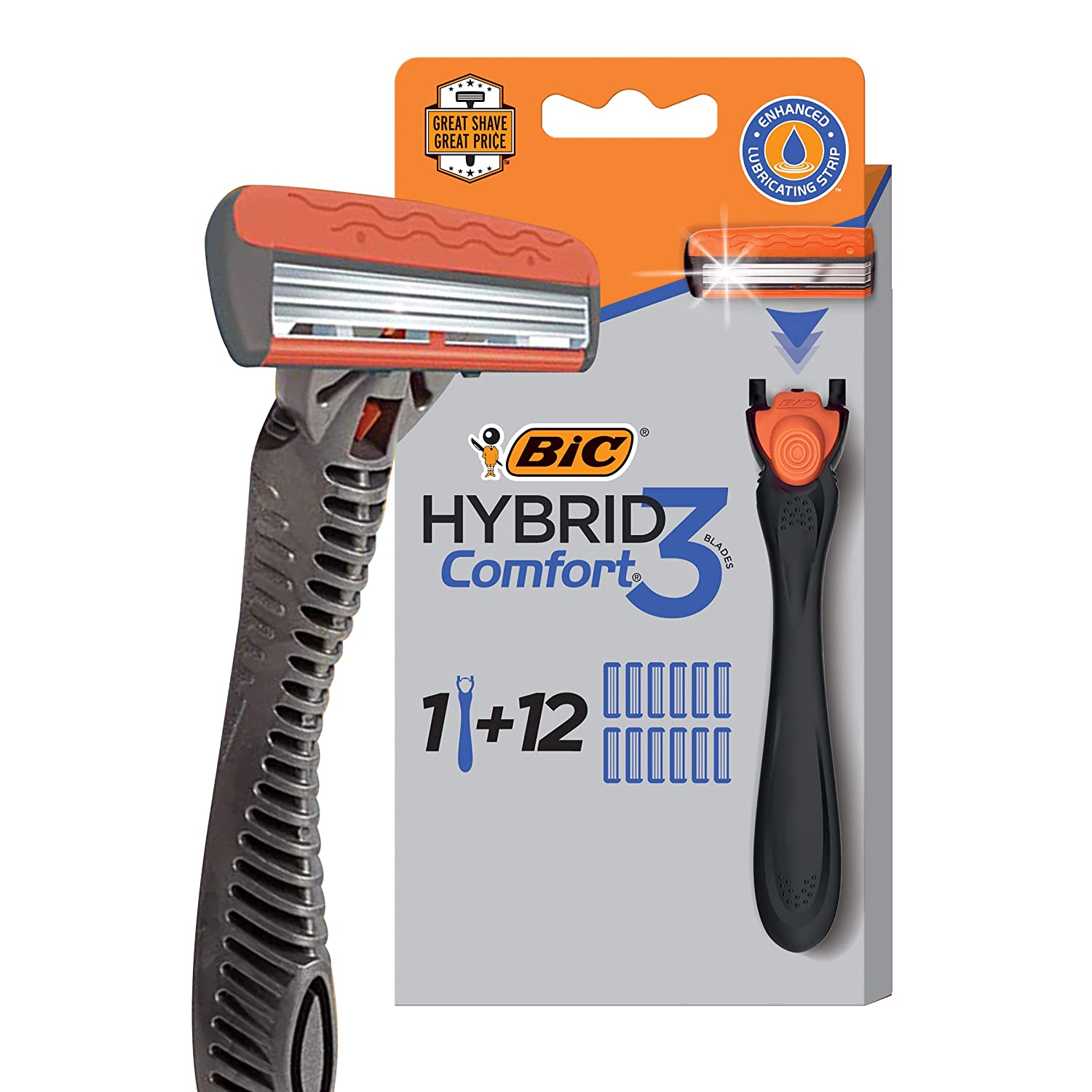 BIC Hybrid 3 Comfort Disposable Razors for Men 1 Handle 12 Cartridges $5.99 AC S&S Amazon