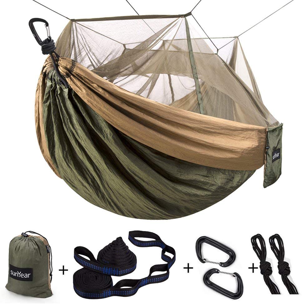 Single & Double Camping Hammock with Mosquito/Bug Net $22.99