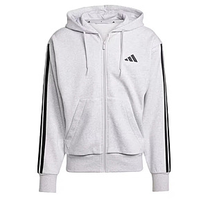 adidas men Essentials 3-Stripes Full-zip Cotton Fleece Hoodie $21 FS @ adidas via EBay