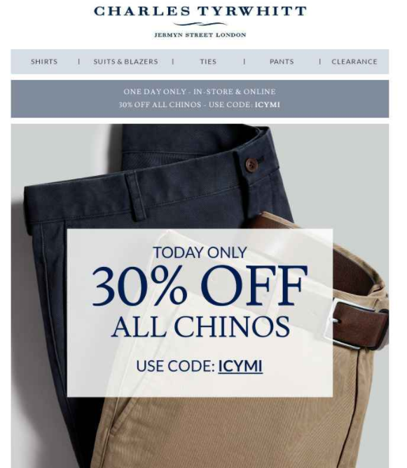 30% off chinos at charles tyrwhitt $62