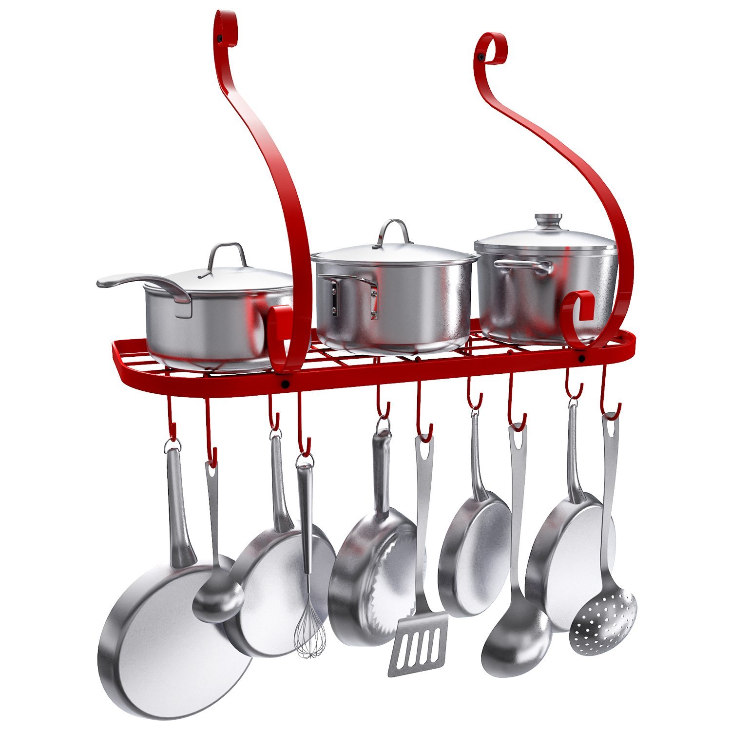 Vdomus Wall Mount Pot Pan Rack Kitchen Cookware Storage Organizer