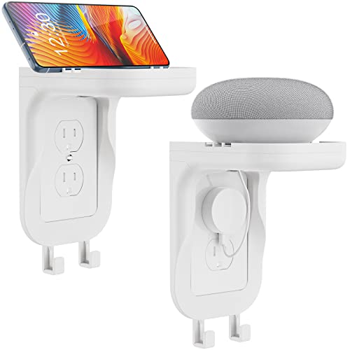 Vertical Duplex GFCI Decorative Outlet for Cell Phone, Dot, Google Home, Speaker up to 20lbs with Cable Management and Detachable Hooks (OSH002-W), White - 2 Pack $5.59