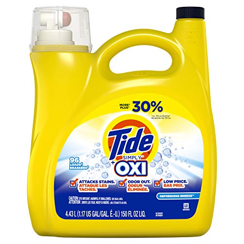 Tide Simply + Oxi Liquid Laundry Detergent, Refreshing Breeze, 96 Loads, 150 Fl Oz - $7.75 @ Amazon