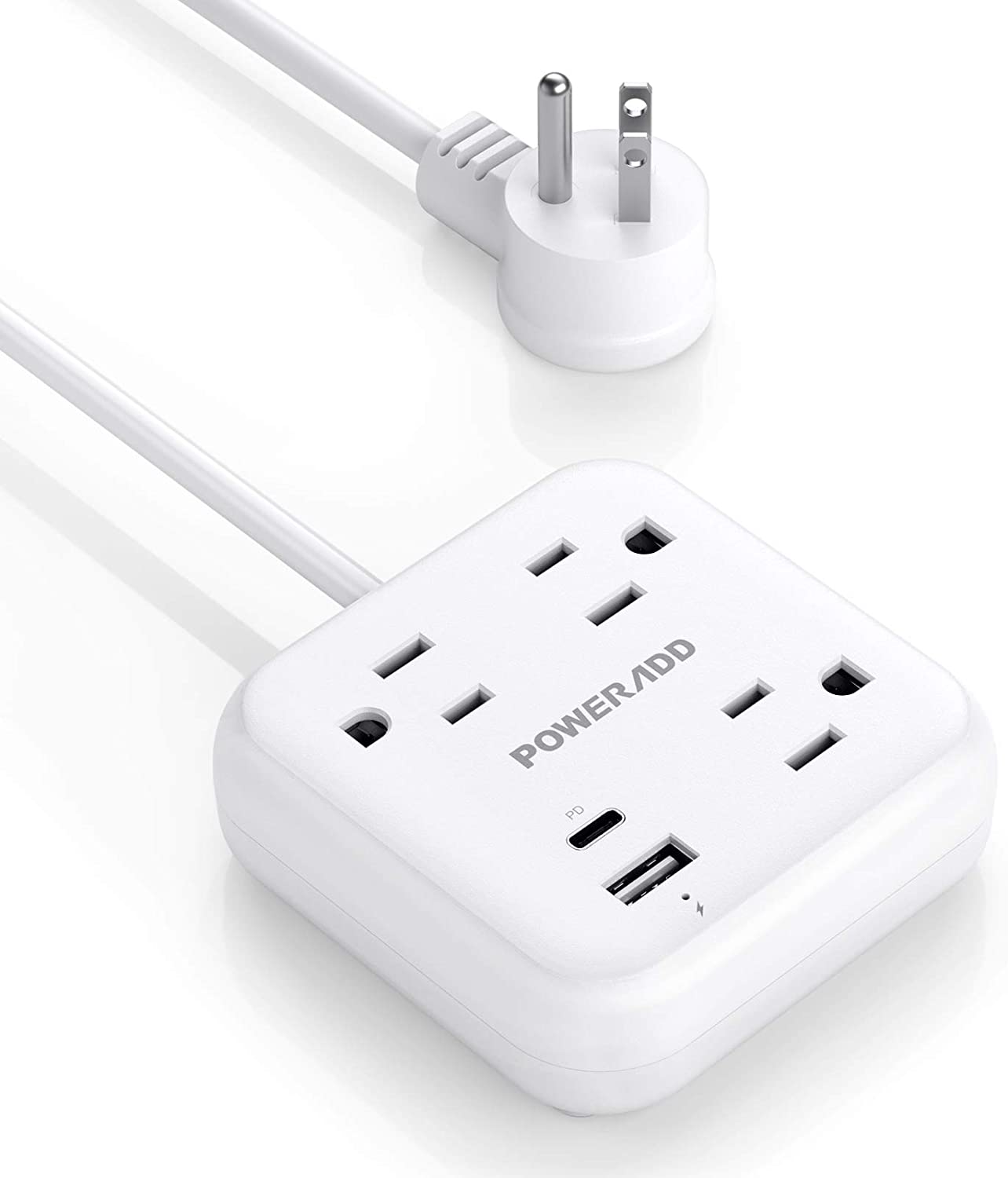 POWERADD Travel Adapter, Wall Outlet with Shelf, Surge Protector $8.49-$12.49