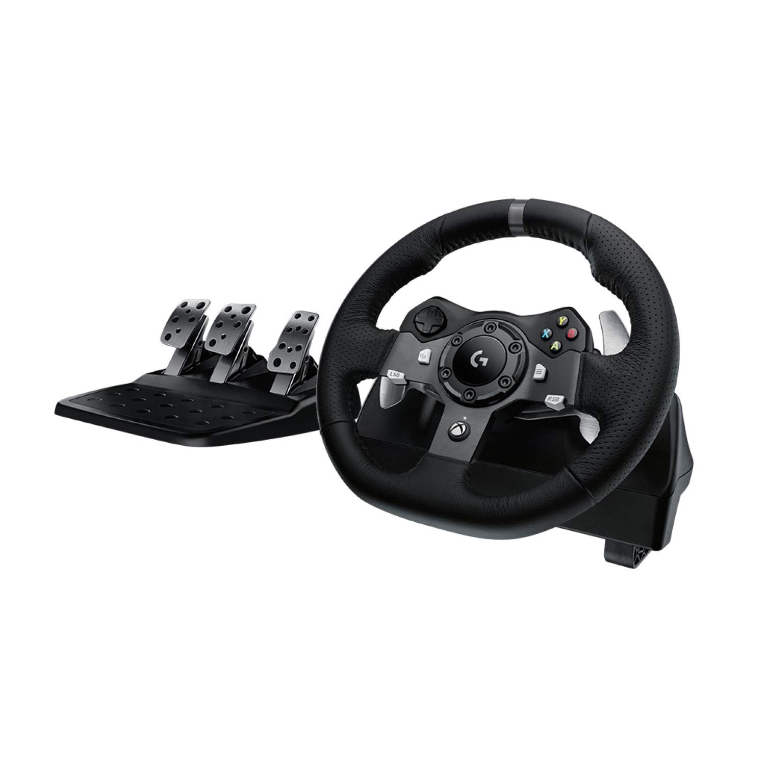 Logitech G920 Driving Force Racing Wheel and Floor Pedals, Real Force Feedback, Stainless Steel Paddle Shifters, Leather Steering Wheel Cover for Xbox Series X|S, Xbox On - $242