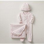 Gift boxed ruffled velour 3-piece infant gift set from Restoration Hardware Baby &amp; Child- $14 + FS (or $11 member)!