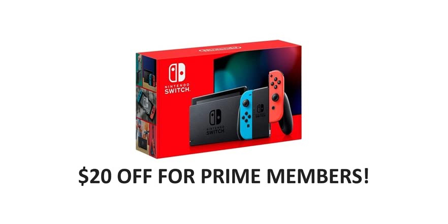 Nintendo Switch with Neon Blue and Neon Red Joy‑Con - $280