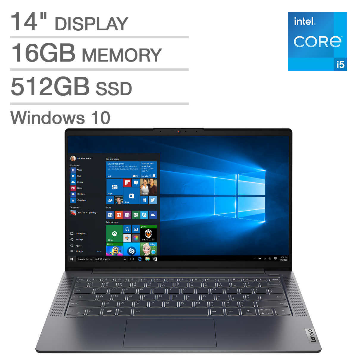 Lenovo IdeaPad 5 14" Laptop - 11th Gen Intel Core i5-1135G7 - 1080p $599.99