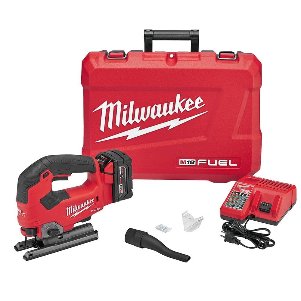 Milwaukee M18 FUEL 18-Volt Lithium-Ion Brushless Cordless Jig Saw Kit With (1) 5.0Ah Battery, Charger and Case 2737-21 - $240