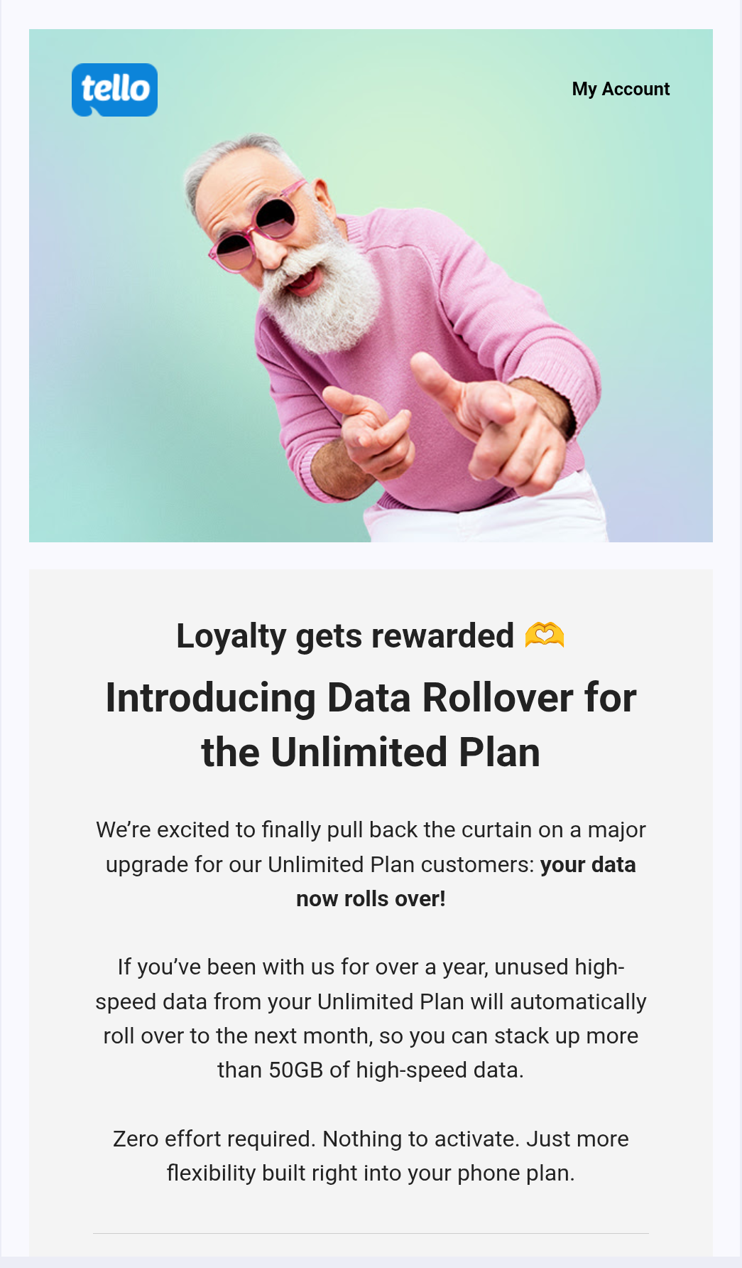 Data Rollover for Unlimited Plan Tello customers: only FYI