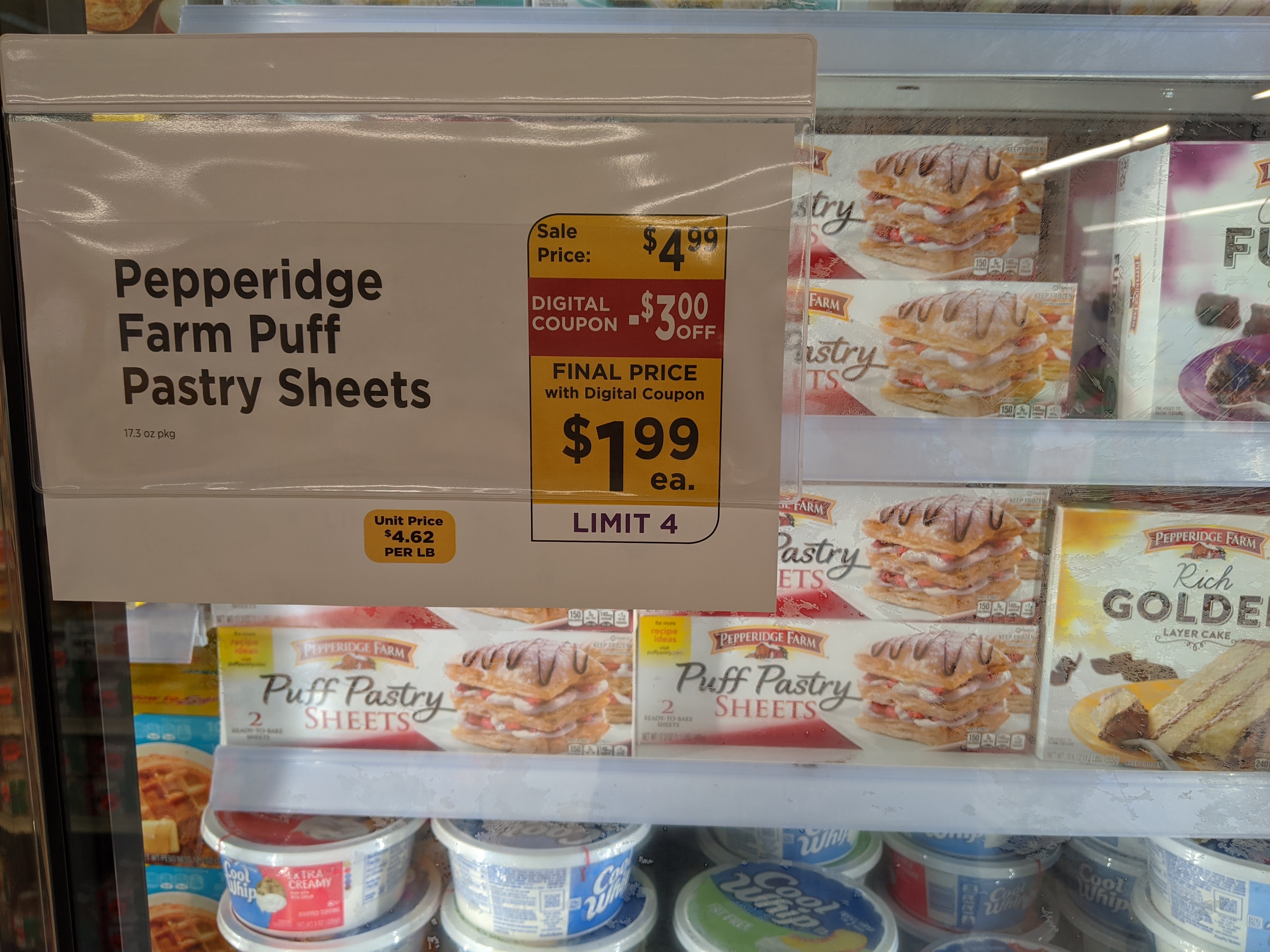 Pepperidge farm frozen Puff pastry sheets for $2 B&amp;M digital coupon $1.99