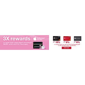 BJ's Wholesale: 6% Club+, 9% One or 15% One+ (BJ's Credit Card) back in rewards on iPad, Apple Watch, and Airpods $99+ thru 5/18