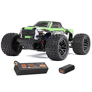 ARRMA RC Truck 1/18 Granite GROM MEGA 380 Brushed 4X4 Monster Truck RTR with Battery & Charger, Green, ARA2102T3 $119.69
