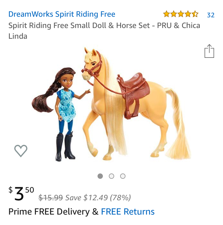 Spirit Riding Free Small Doll &amp;amp; Horse Set - PRU &amp;amp; Chica Linda $3.50 at Amazon