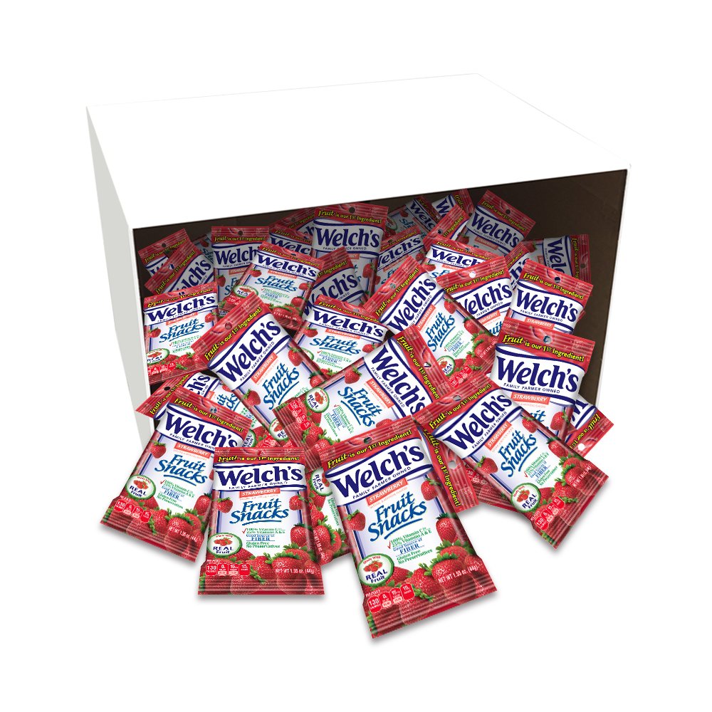 144 count - Welch's Fruit Snacks Strawberry, 1.55 oz - $49.60 at Amazon + FS with Prime (or less with subscribe and save)