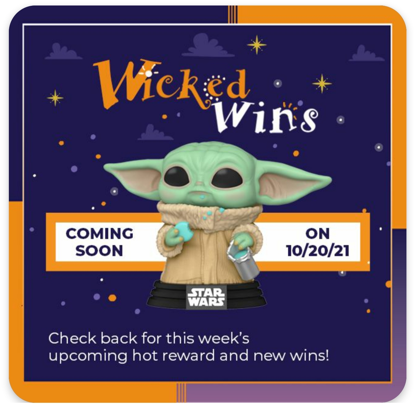 Disney movie insiders: Starting 10/20 at 12PM ET They are offering a Star wars Baby Yoda (Grogu) Funko figure - points unknown