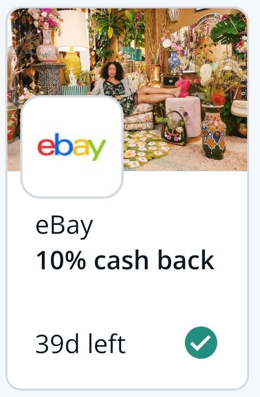 YMMV: Chase offer for 10% cash back on Ebay purchases. $3 maximum cash back. Expires 6/30 $27