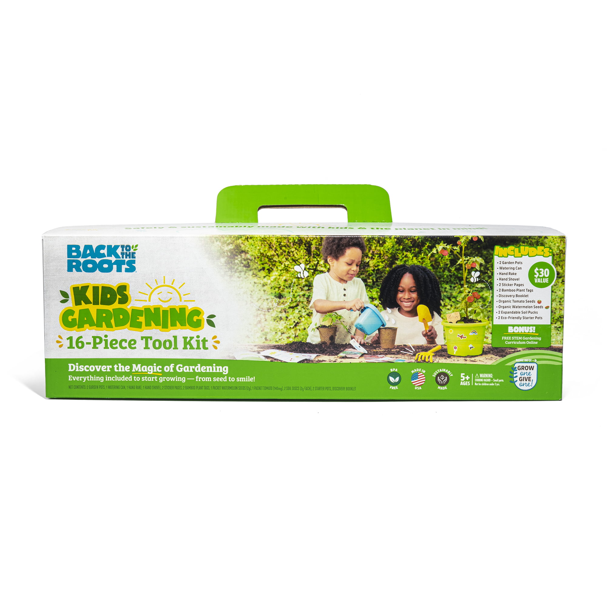 Back to the Roots Kids' Gardening Tool Kit with Organic Seeds, 16 Piece Set - Walmart.com $11.00
