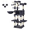 FEANDREA Cat Tree, Large Cat Tower, 64.6 Inches, Cat Activity Center with Hammock, Basket, Removable Fur Ball Sticks, Cat Condo, Smoky Gray UPCT087G01 $65.19