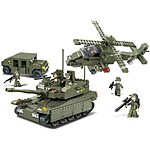 Sluban Amphibious Onrush Blocks Army Bricks Toy - K-1 Tank &amp; Hind Helicopter &amp; Hummer Squad Car FS $30.09