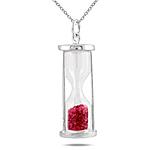 Ruby Dust Hourglass Pendant $18 Shipped