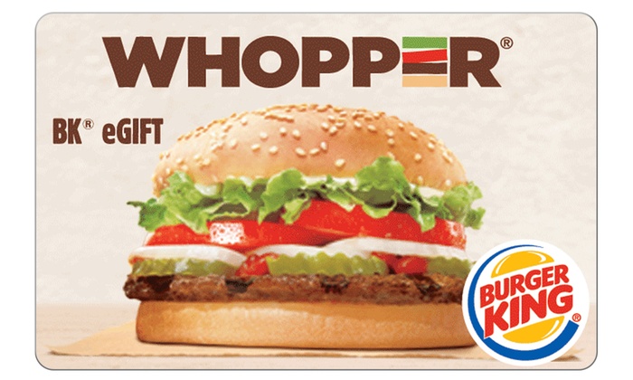 Burger King $5 for $10 Burger King eGift Card - Groupon YMMV - Targeted Email