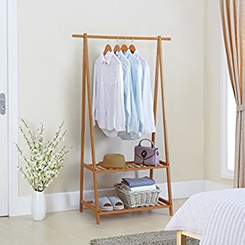 Finnhomy Bamboo Clothes Rack and Shoe Rack - $44 + FS w/ Prime $44.48